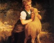 Young Girl with Lamb - 埃米尔·穆尼尔